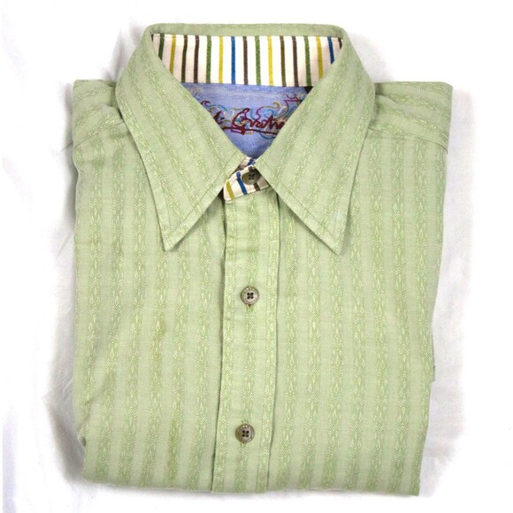 Robert Graham Mens Long Sleeve Button Front Flip Cuff Shirt Size Medium - Picture 9 of 10